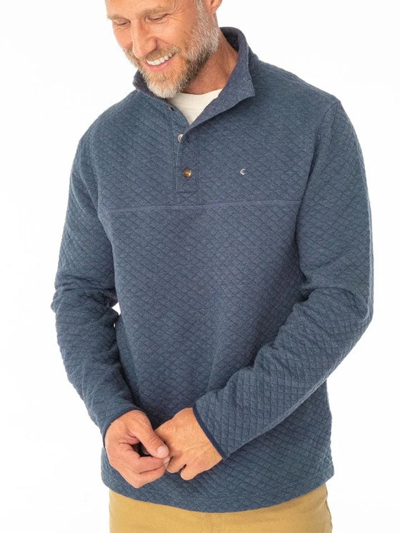 Criquet Quilted Pullover in Heather Navy