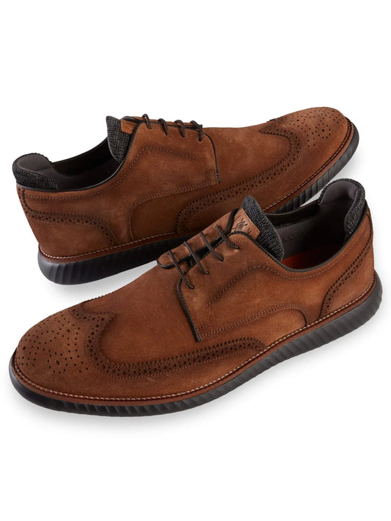Martin Dingman Suede Countryaire Wingtip in French Roast