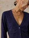 Faherty Brand Cotton Hemp Long Sleeve Top in Baritone Blue