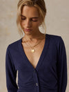 Faherty Brand Cotton Hemp Long Sleeve Top in Baritone Blue