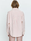 Pistola Sloane Oversized Button Down Shirt in Rose Multi Stripe Pink Stripe