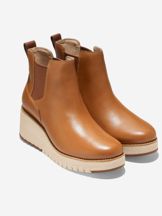Cole Haan ZERØGRAND City Wedge Chelsea Boot in British Tan Leather