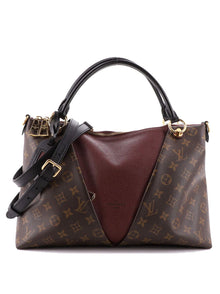  Louis Vuitton V Tote Monogram Canvas and Leather MM in Brown