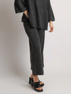 Beulah Style Straight Wide Leg Sweatpants in Charcoal
