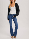 Bluivy's Cropped Rib Knit Bolero Shrug Sweater