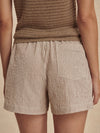 Varley Darina Short 4" in Birch Taupe Stripe