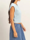 HYVE Textured Sleeveless Knit Top in Ice Blue