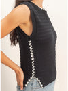 HYFVE Eyelet Sleeveless Knit Top in black