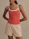 Varley Theon Scoop Neck Tank in Baked Apple