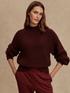 Varley Martina High Neck Rib Knit in Dark Chocolate