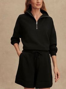 Varley Hawley Half Zip Sweat in Black