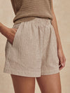 Varley Darina Short 4" in Birch Taupe Stripe