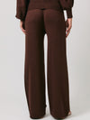 Le Lis Folded Waist Wide Leg Sweater Pants in Brown
