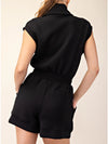 Rae Mode Scuba Luxe Sleeveless Romper in Black