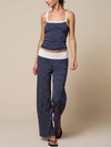 Striped Tank with Fold Over Pant Set