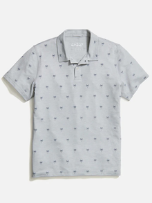  Air Print Polo Marine Layer for Men Polo Shirts in Light Grey Palm Print