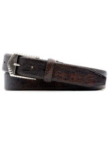  Aztec Italian Saddle Leather Belt - Blackened Chestnut