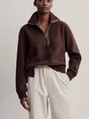 Varley Roselle Half Zip Fleece Pullover in Dark truffle