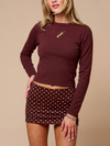 Olive Detail Long Sleeve Knit Top