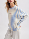 STRIPED FISH COASTAL GRAPHIC SWEATER