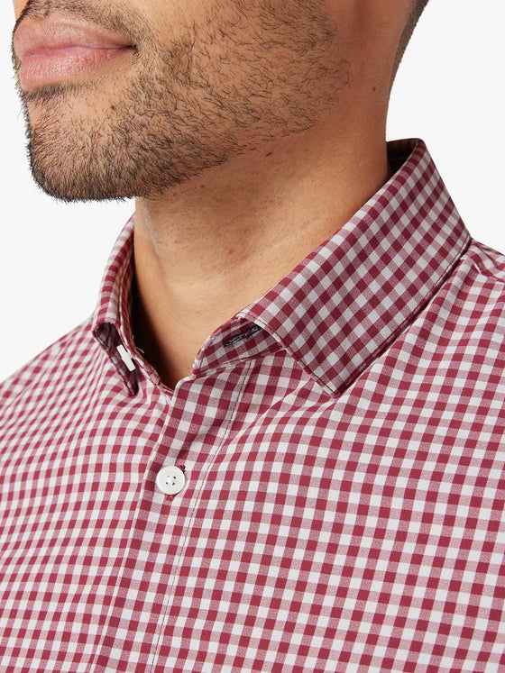 Mizzen+Main Leeward Dress Shirt in Garnet Gingham