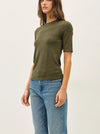 Be Cool Modal Ribbed Crew Neck Short Sleeve Top in Winter Forest