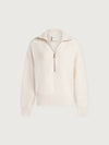 Varley Tara Pointelle Half Zip in Whitecap Grey