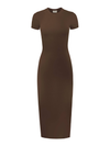 Ribbed Knit Back Slit T-Shirt Dress