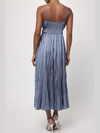 Lulus Margot Gathered Midi Dress in Slate Blue