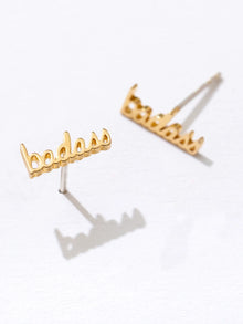  Larissa Loden Badass Script Studs - Pair