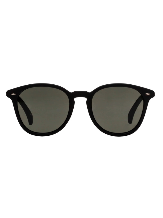 Bandwagon Black Rubber Uni-Sex Sunglasses Le Specs