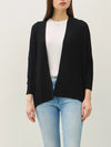 Be Cool Dolman Sleeve Open Front Cardigan in Black