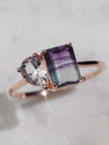 La Kaiser Rose Gold Fluorite & Topaz Moi and Toi Fairy Kiss Ring