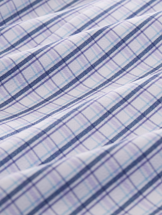 Leeward LS Dress Shirt in Purple Scott Plaid Mizzen and Main