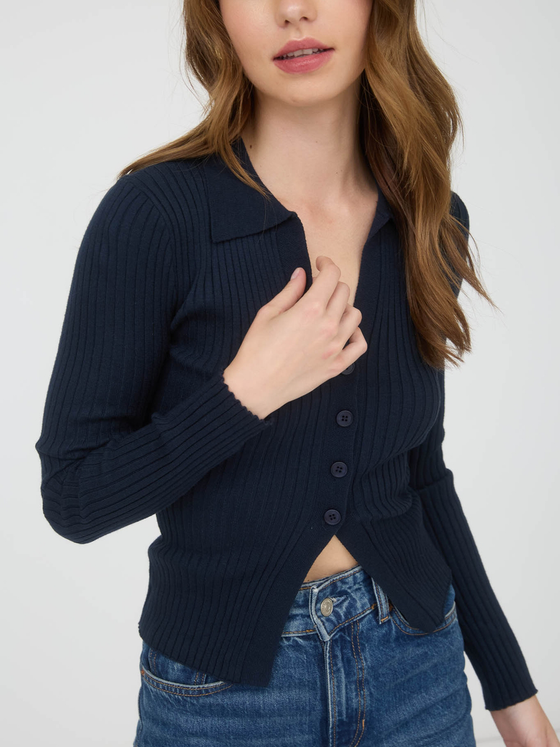Navy ribbed sweater