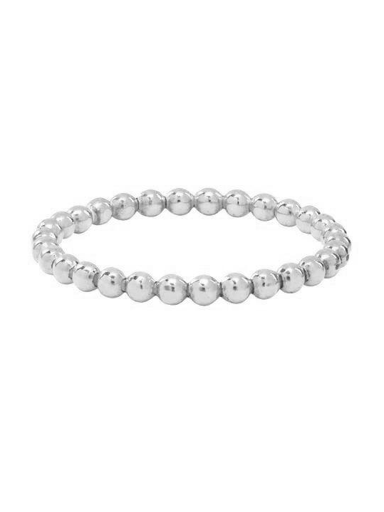 Beaded Stackable Ring Silver