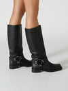 Tony Bianco's Biker Black Wax Boot