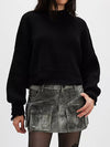 Free People Easy Street Crop Pullover in Black