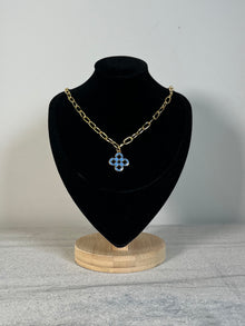  Louis Vuitton Blue/Orange 18" Paper Clip Chain Necklace