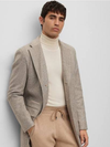 Slim Fit Coat in Wool Blend with Zip Up Inner in Open White 