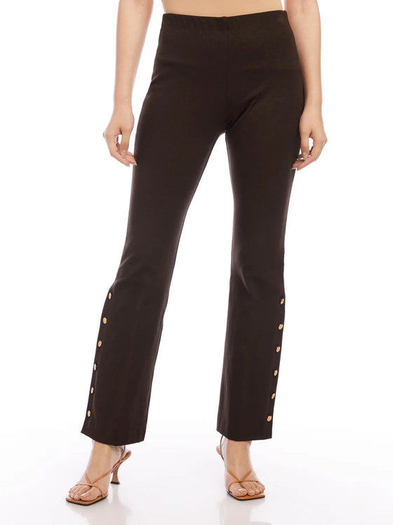 Fifteen Twenty | Button Hem Pants in Brown