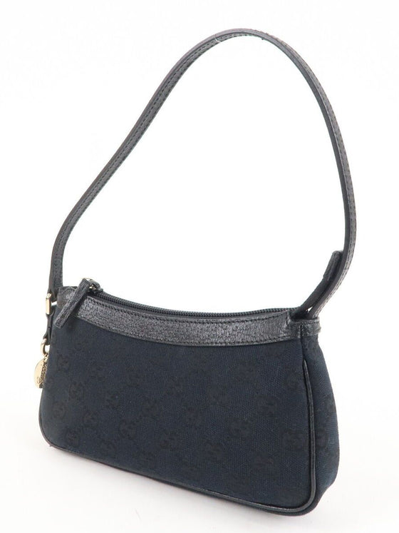 Gucci GG Canvas Hand Bag Accessory Pouch Black 154432