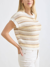 The Workshop Studio's Multi-Color Stripe Short Sleeve Knit Pullover