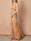 Paisley Frilly Hem Maxi Dress in Summer Garden