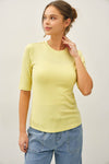 Modal Classic Ribbed Crewneck Short Sleeve Top