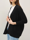Be Cool Dolman Sleeve Open Front Cardigan in Black