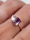 La Kaiser Rose Gold Fluorite & Topaz Moi and Toi Fairy Kiss Ring