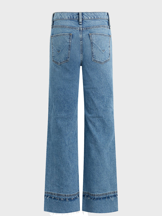 Rosie High-Rise Wide Leg Ankle Raw Hem in Express
