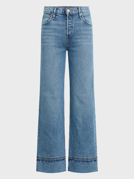 Rosie High-Rise Wide Leg Ankle Raw Hem in Express