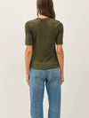 Be Cool Modal Ribbed Crew Neck Short Sleeve Top in Winter Forest